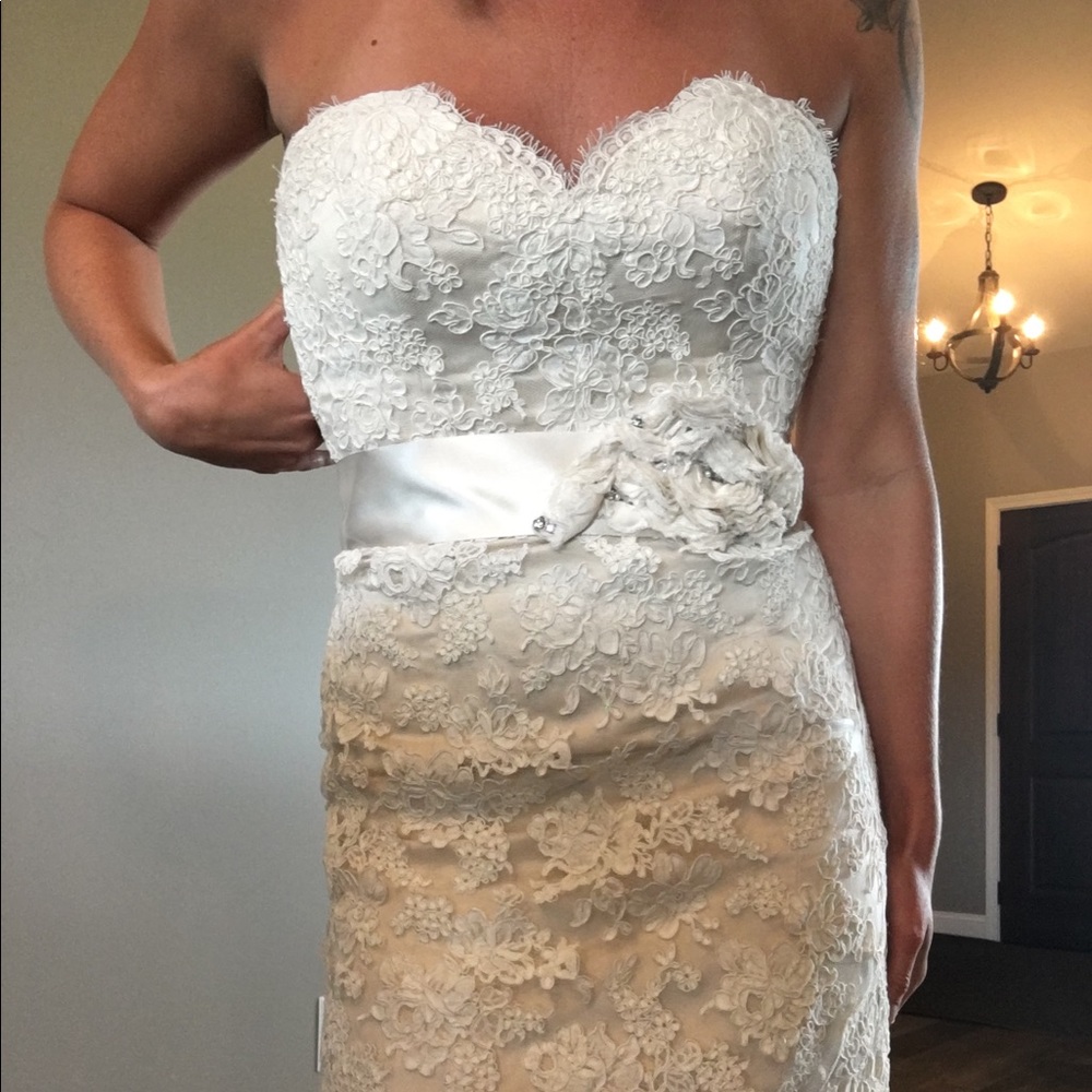 Ivory Lace/Vintage Wedding Gown - Picture 2 of 8